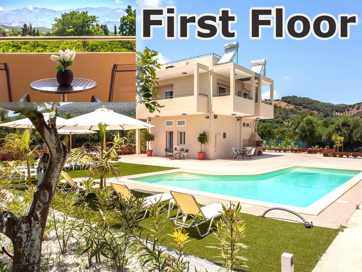 Agia Marina - Platanias - Chania Crete -Safe accommodation apartment  villa with private pool