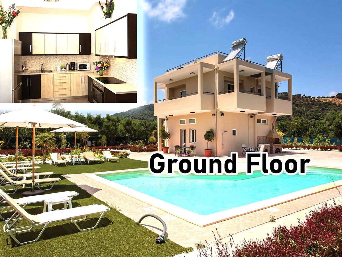 Platanias - Agia Marina - Chania Crete -Safe accommodation apartments  villa with pool