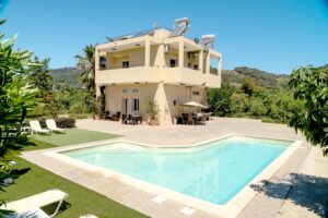 Commercial property For Sale Green Orange Villa & Business & Building & Plot & Avocado-Orange trees Bio/ Organic Cultivation green-orange-villa-pool-Main near Platanias Chania Crete Greece